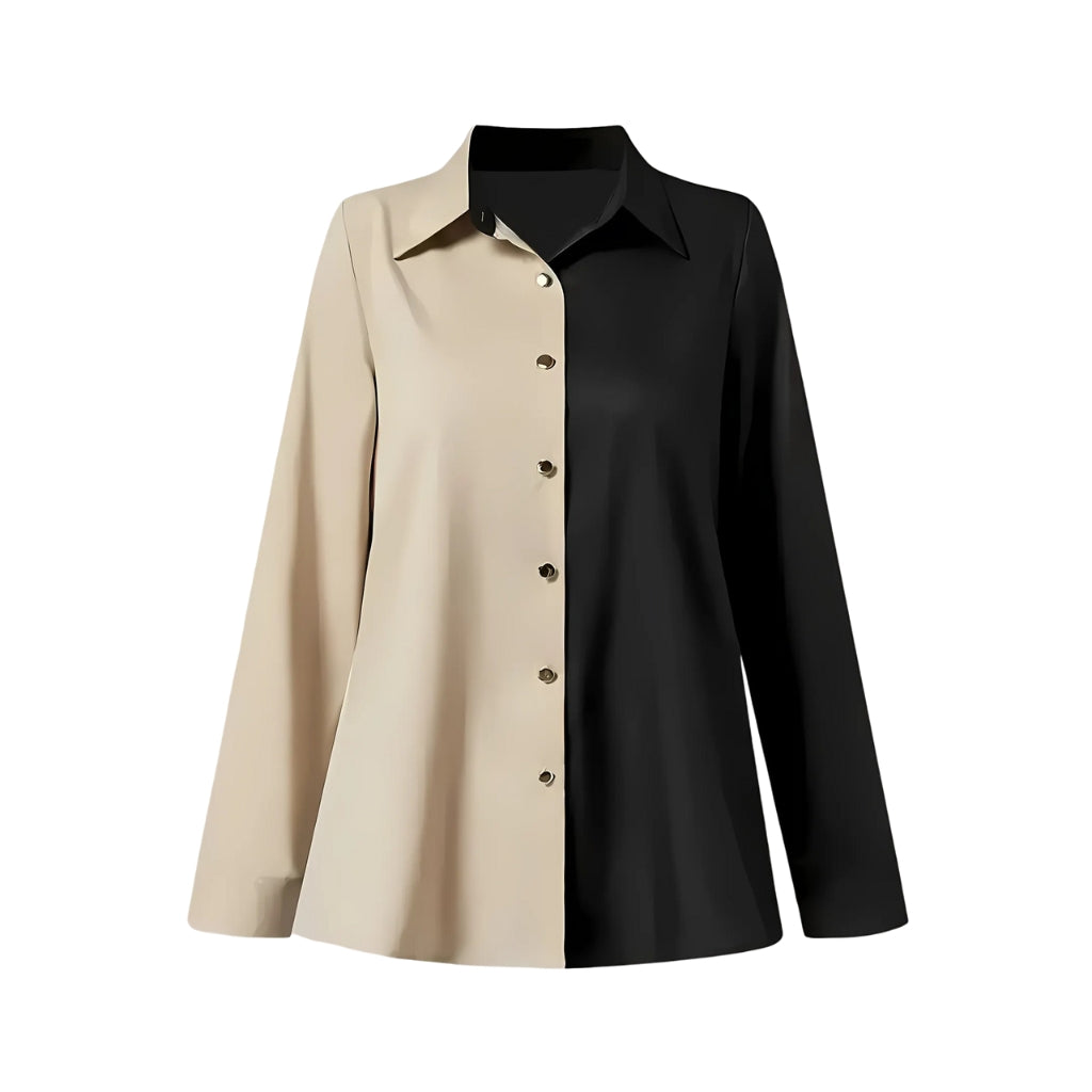 Modern contrast panel blouse