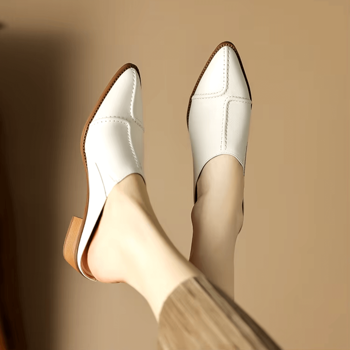 Walking look wearing comfortable mule