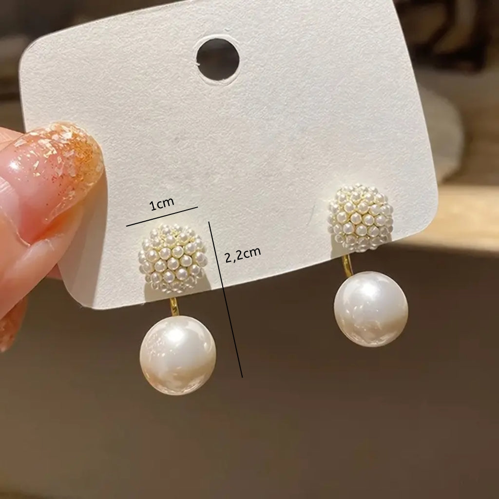 elegant pearl drop stud earrings for women