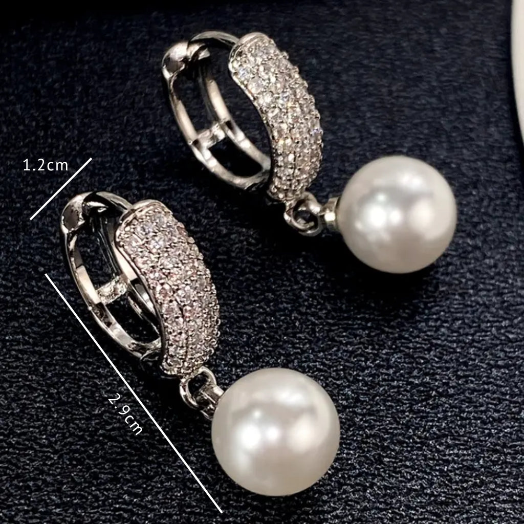 pearl hoop earrings product set view