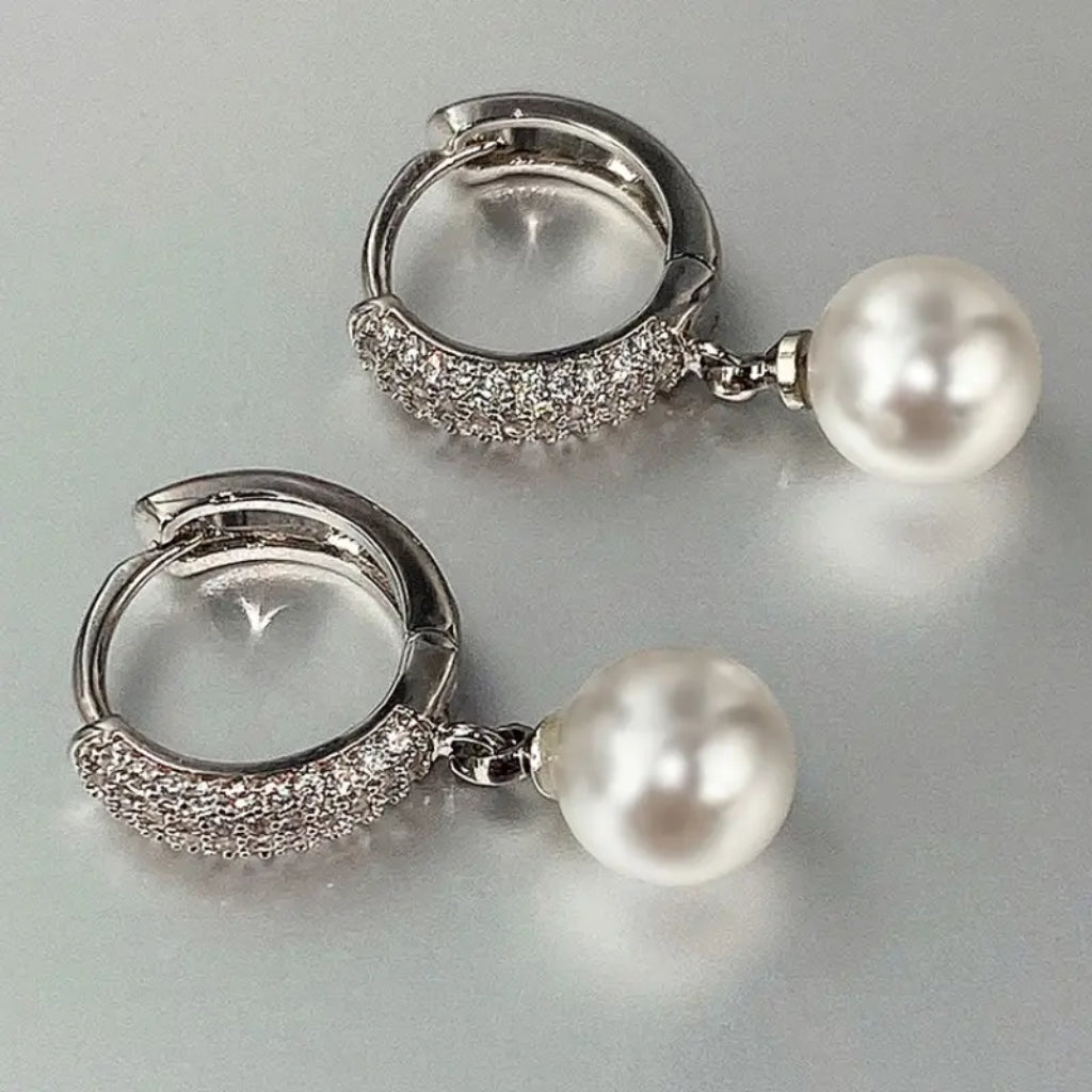 pearl hoop earrings for women elegant style
