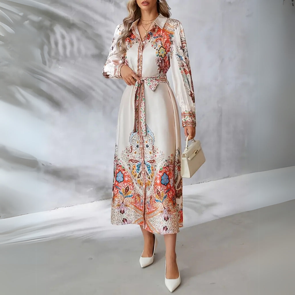 Boho midi dress front view