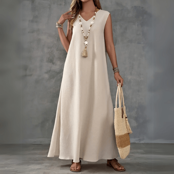 Minimalist maxi dress front view