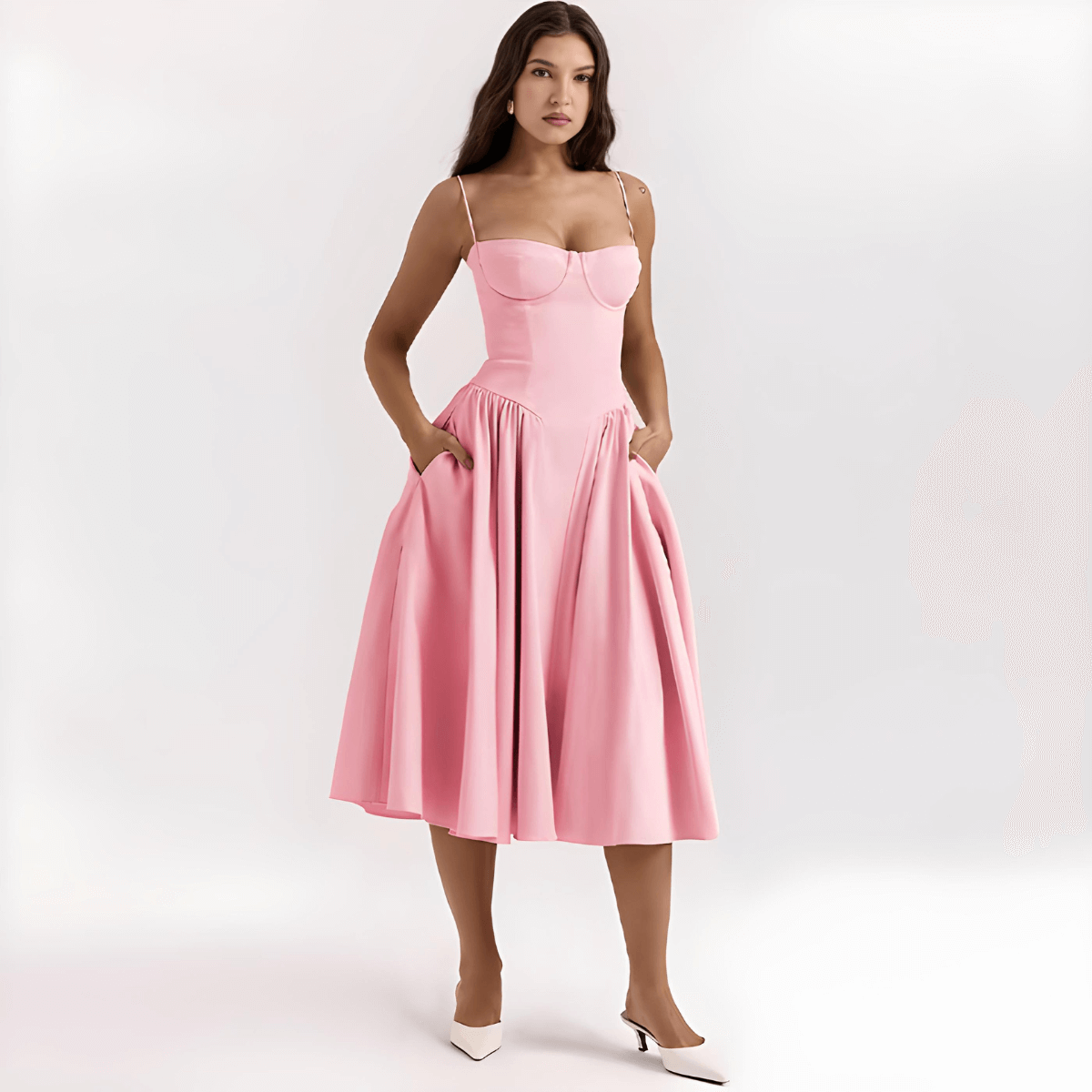 Dress worn in outdoor holiday setting