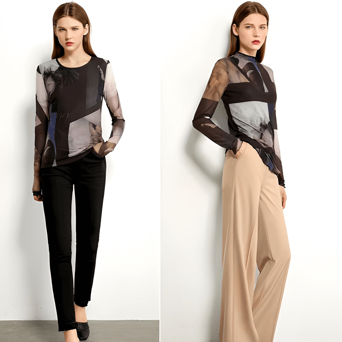 Chic patchwork women blouse