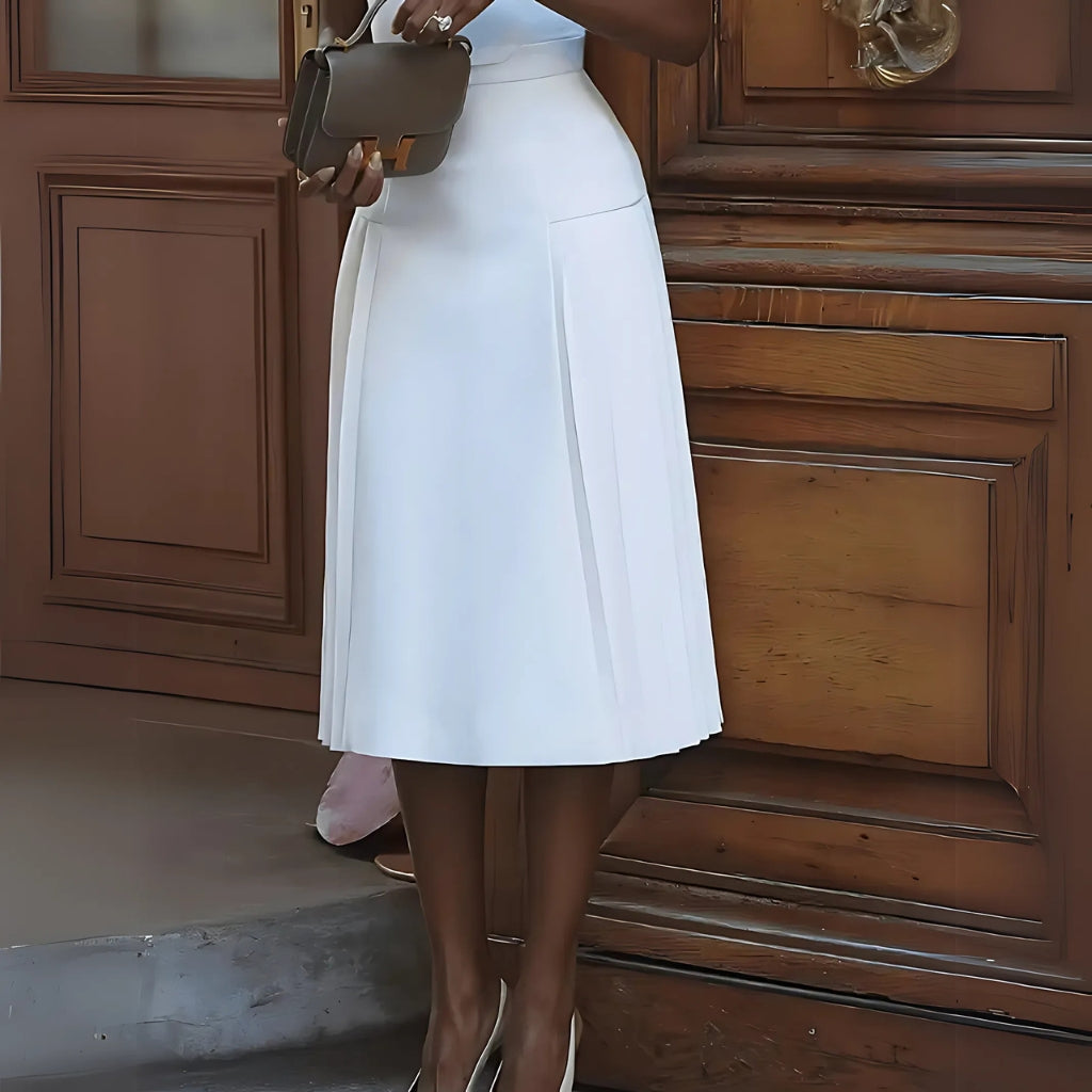 Elegant minimalist midi dress for women