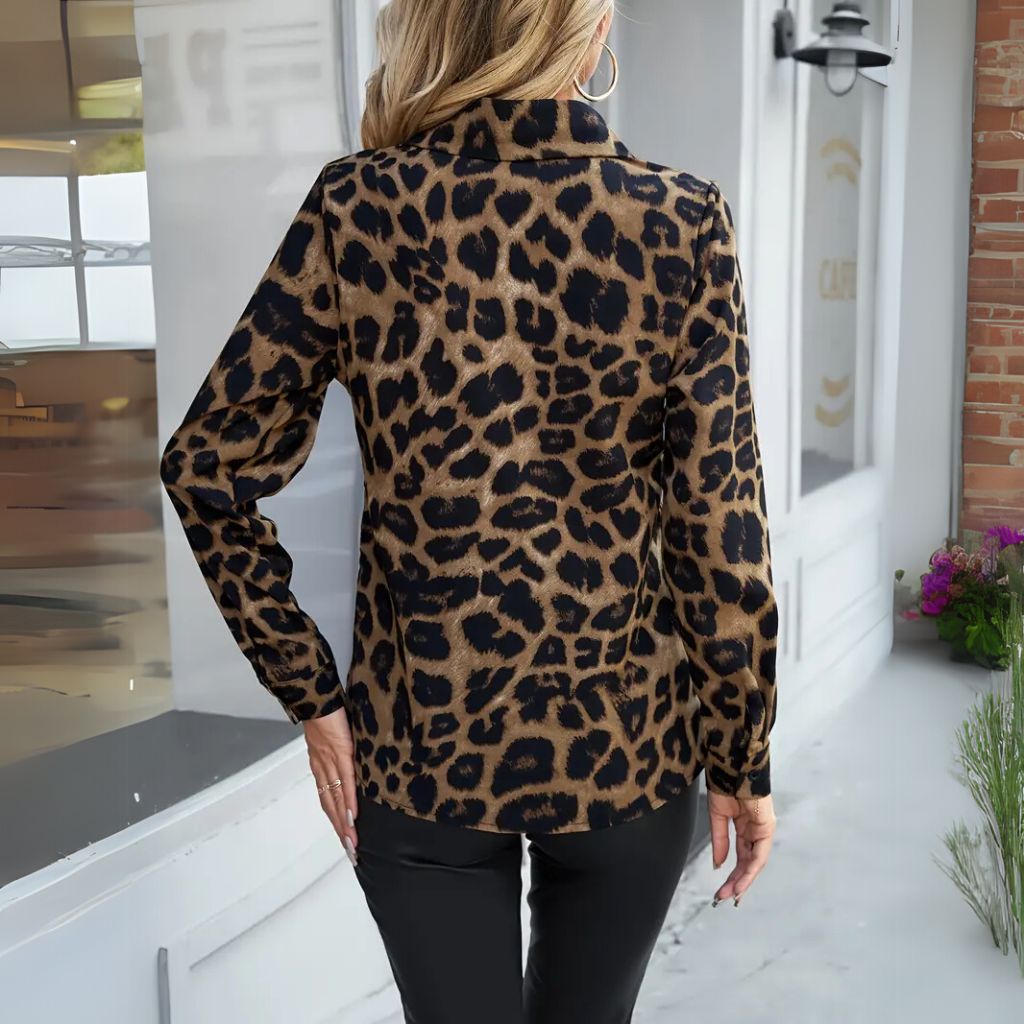 Stylish women leopard blouse daily wear