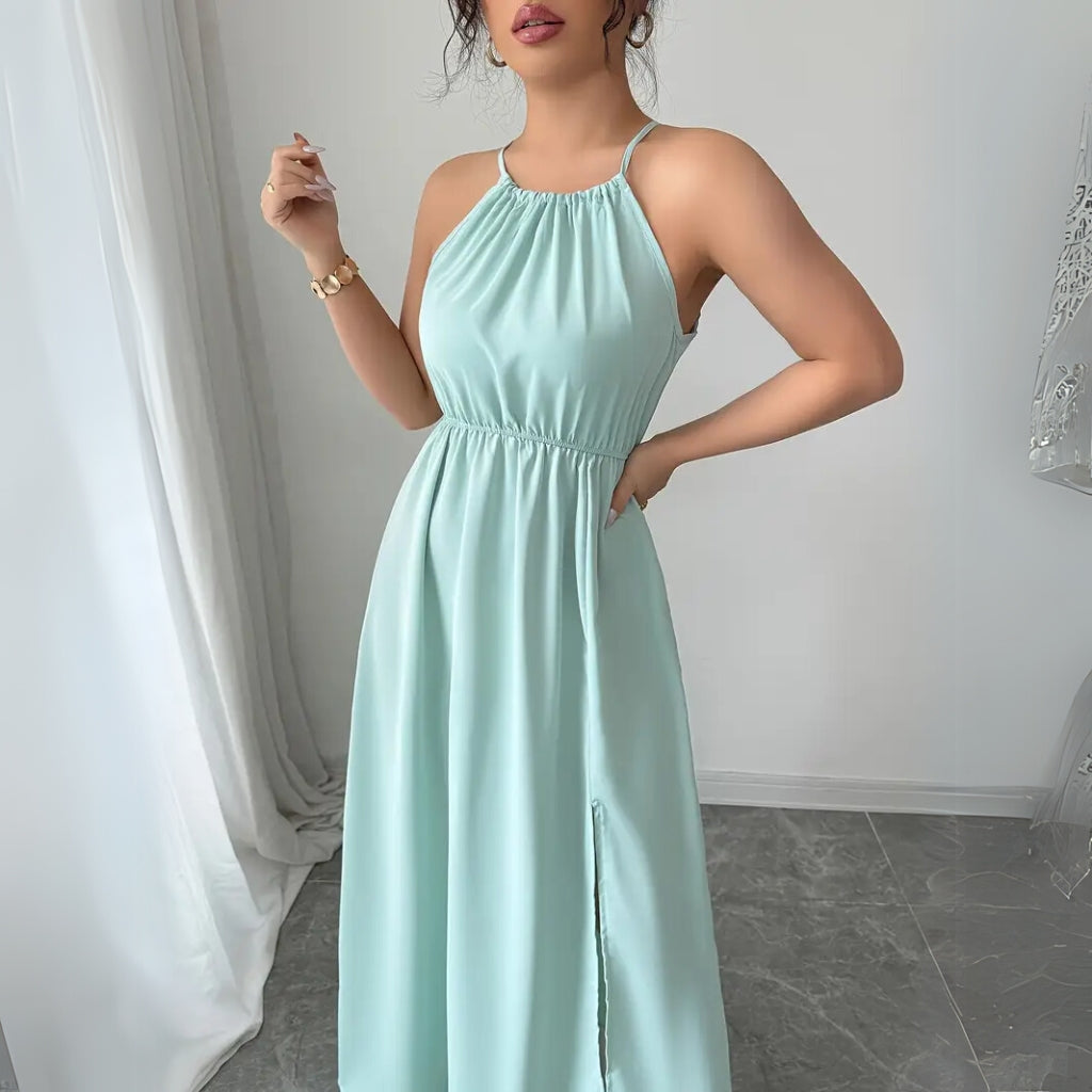 Graceful long dress silhouette