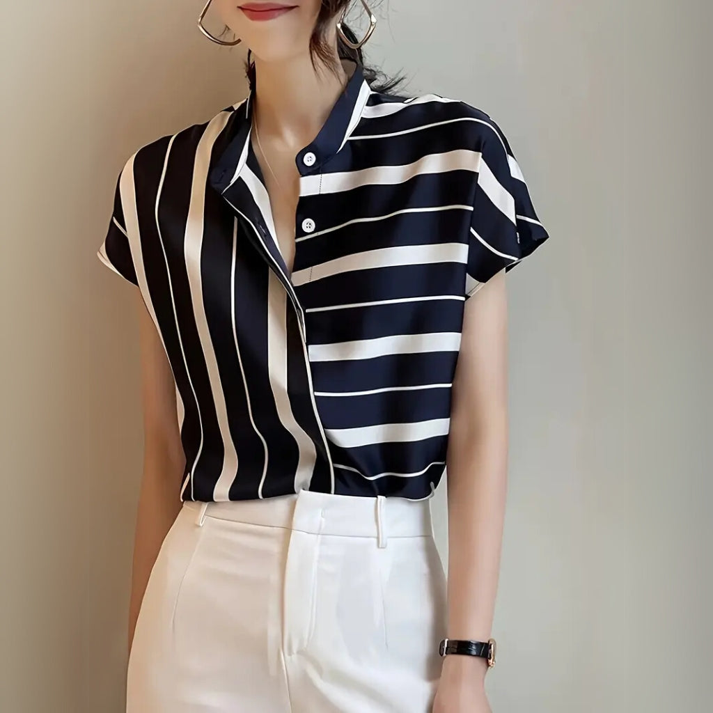 Casual chic striped short sleeve top