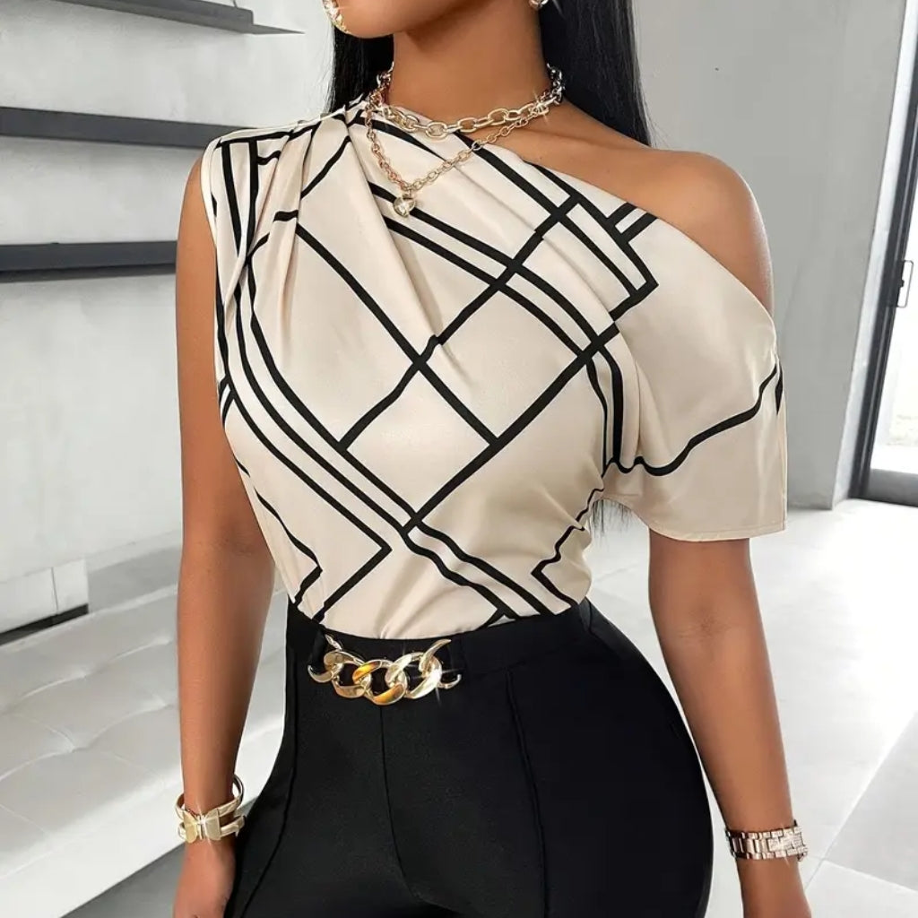 Woman wearing casual chic blouse outfit