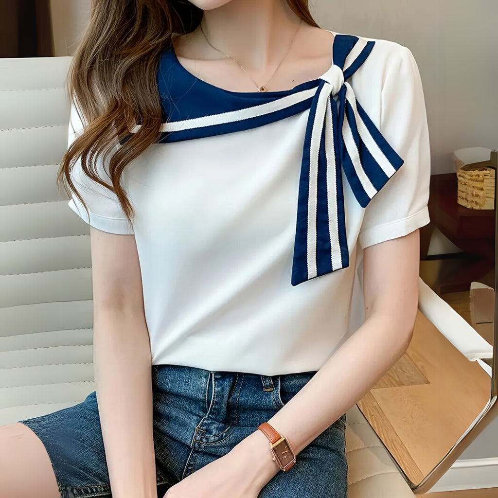 Chic contrast bow top