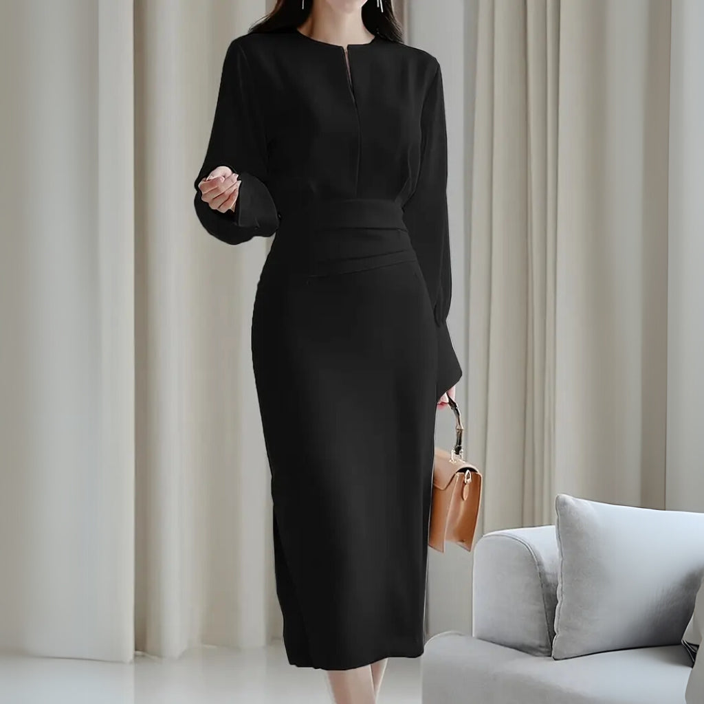 Elegant fitted midi dress for work or occasions