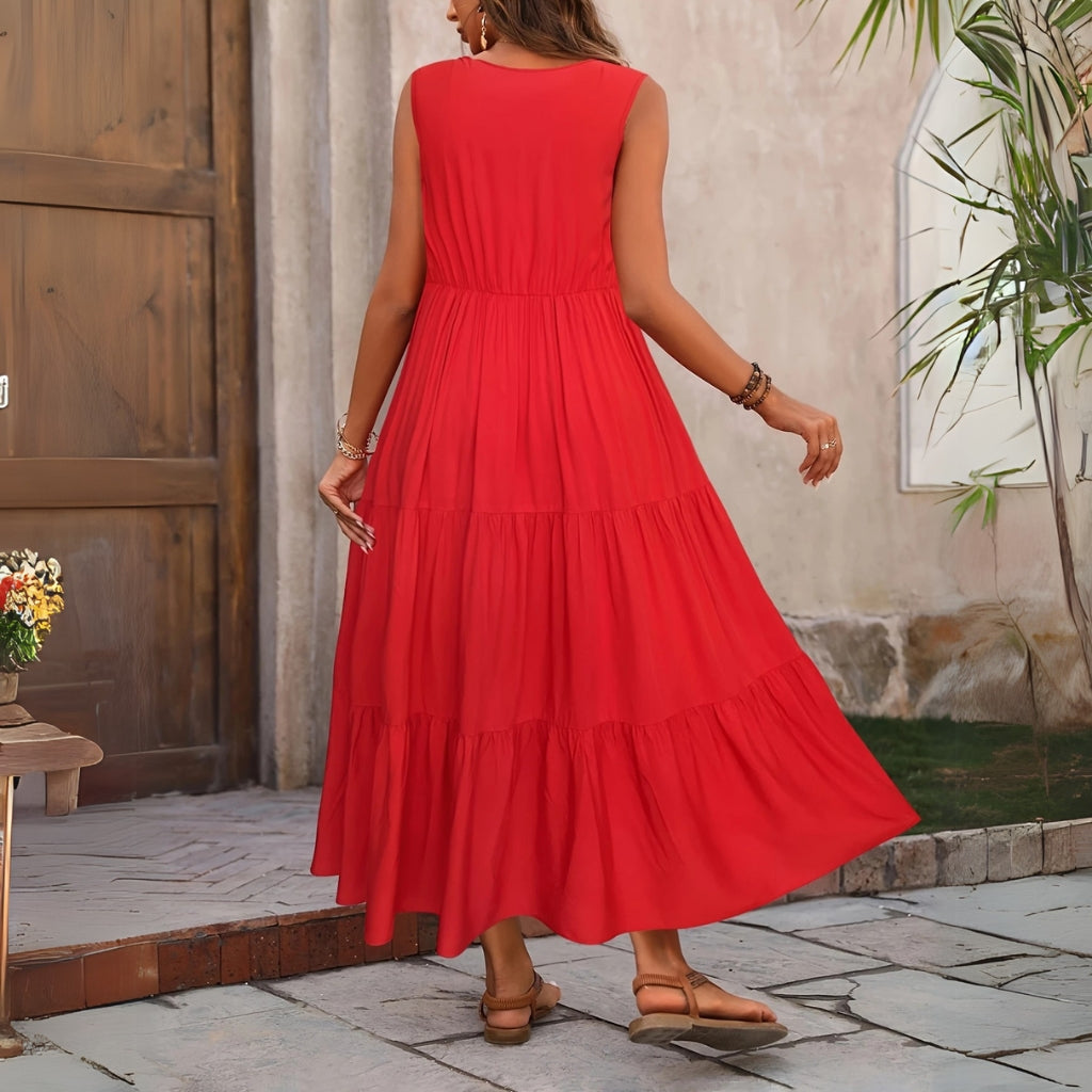 Black flowy sleeveless maxi dress
