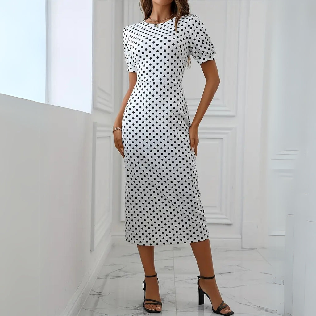 Lightweight midi dress styled for brunch