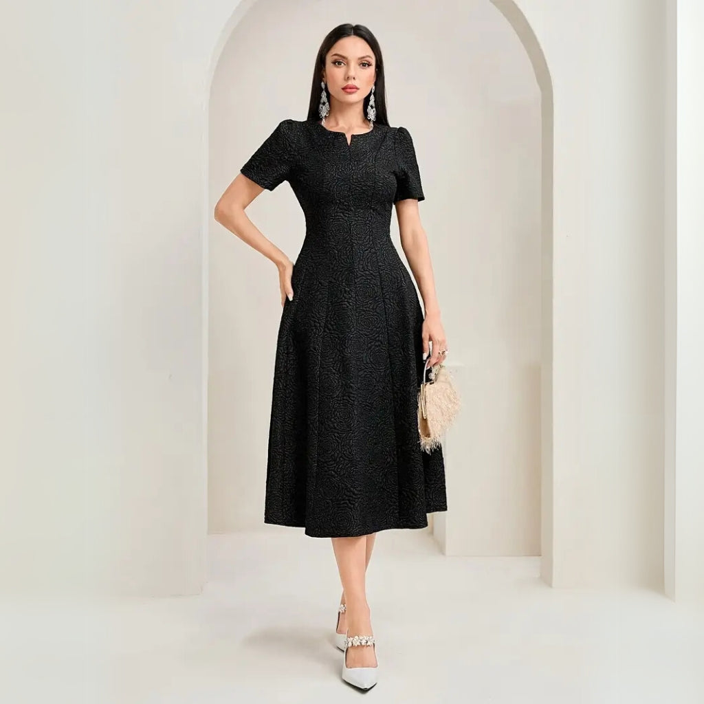 Feminine dress styled for evening events