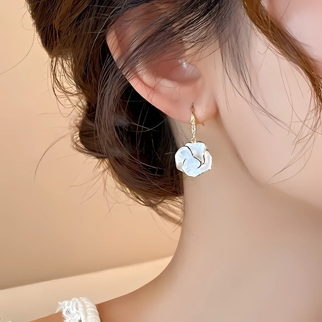 elegant flower drop earrings for women