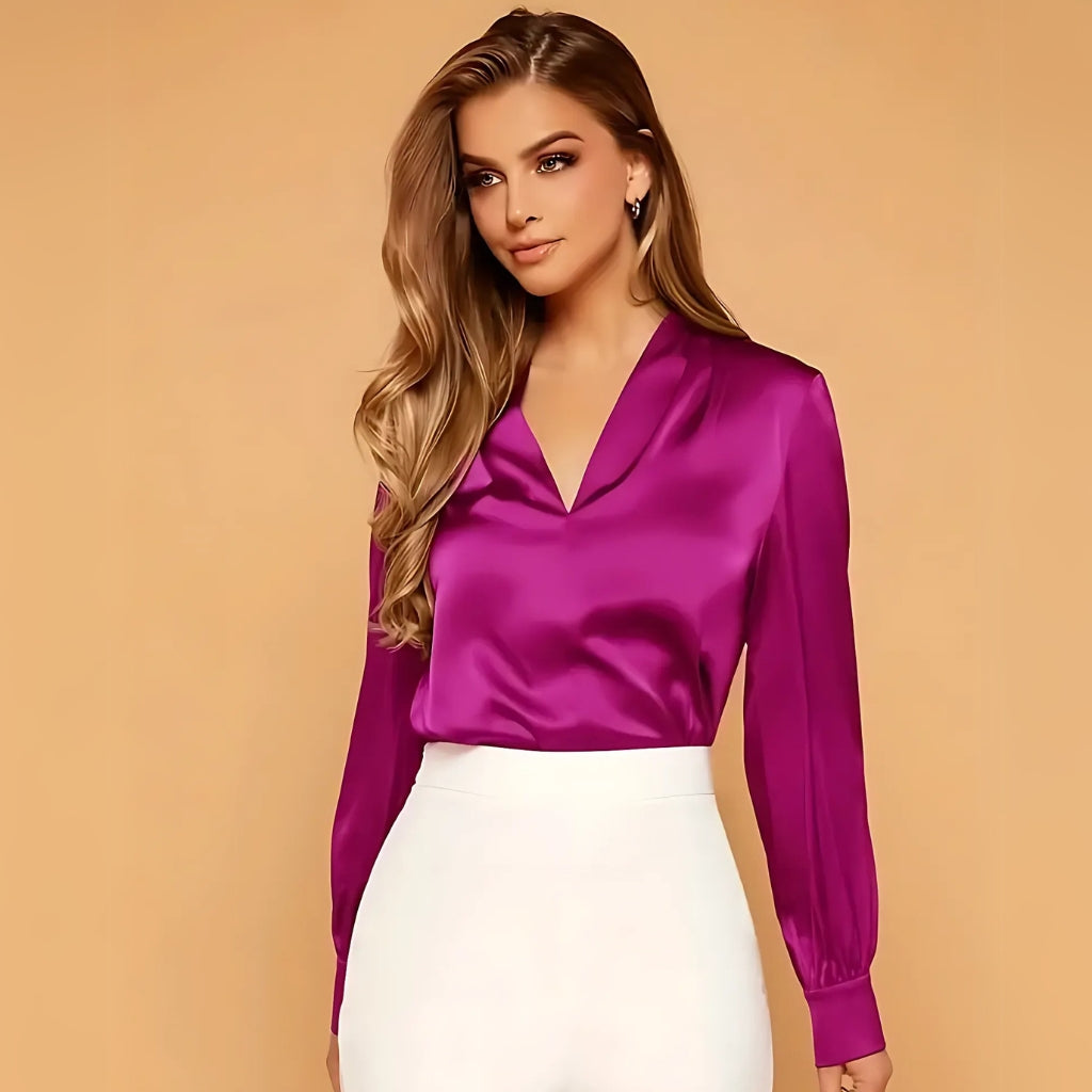 Chic evening outfit satin blouse