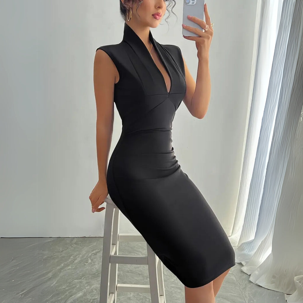 Minimalist evening dress silhouette