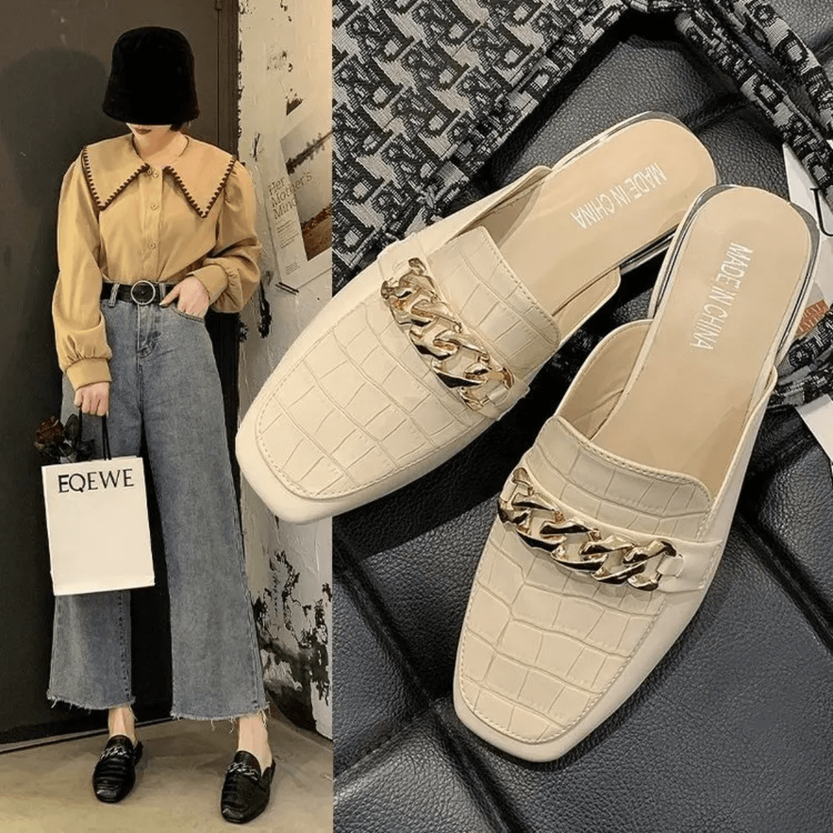 Mule worn on foot casual styling