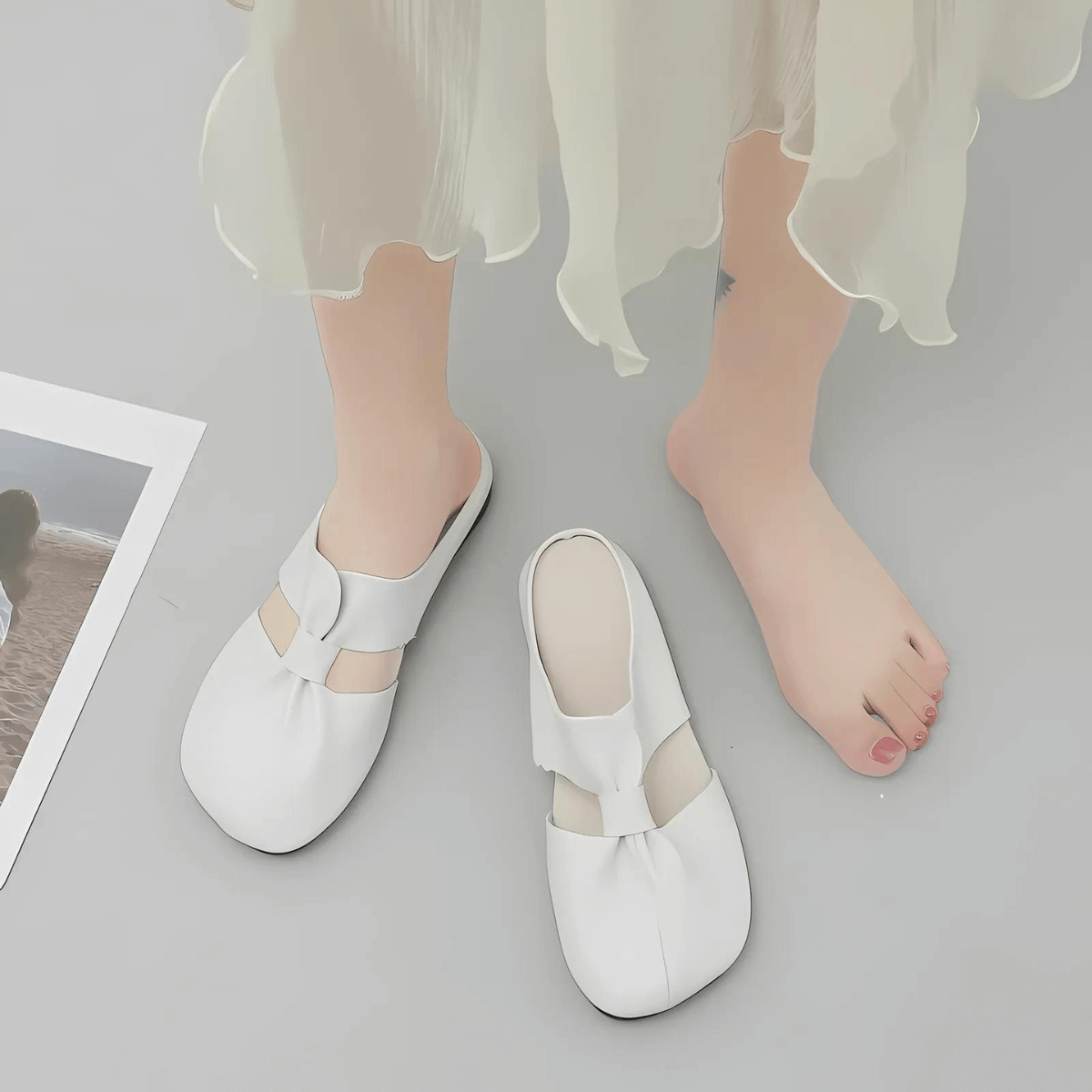 White mule outfit look