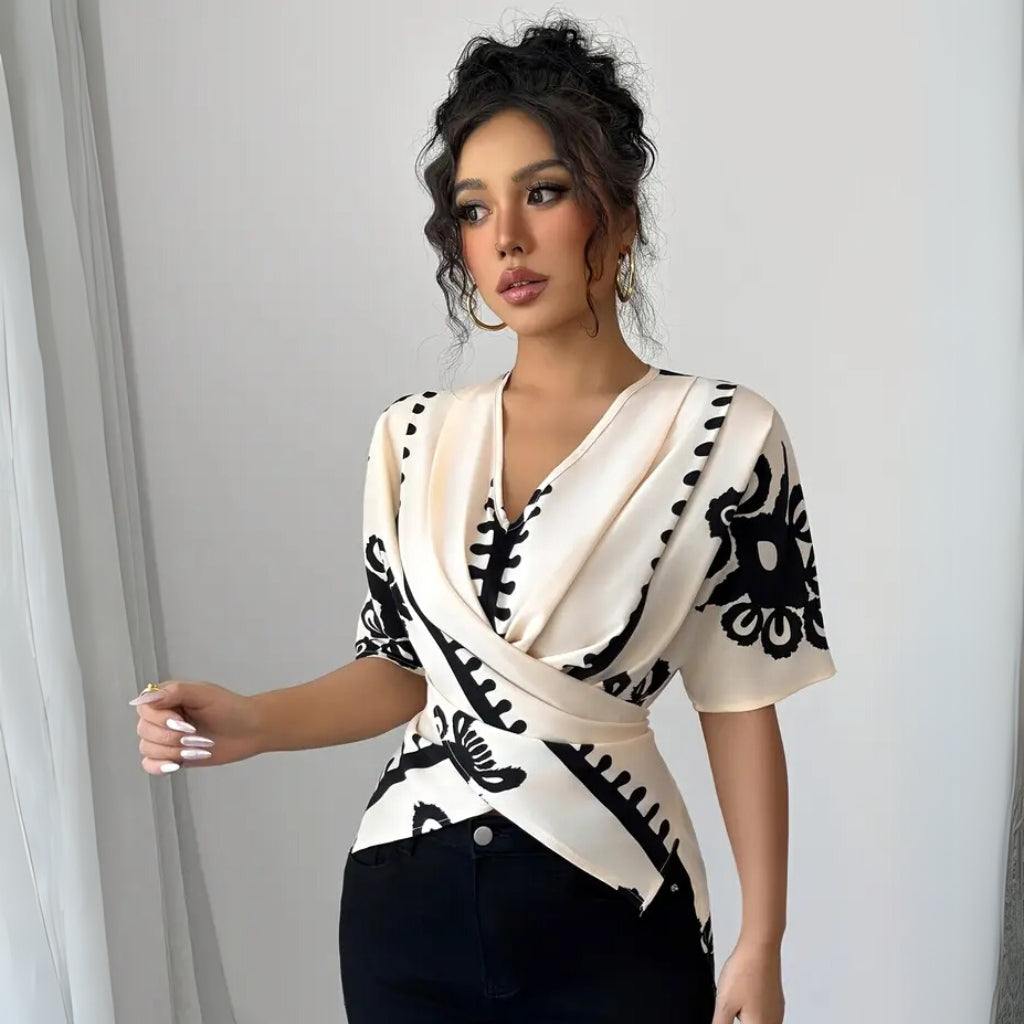 Wrap style blouse for women elegant look