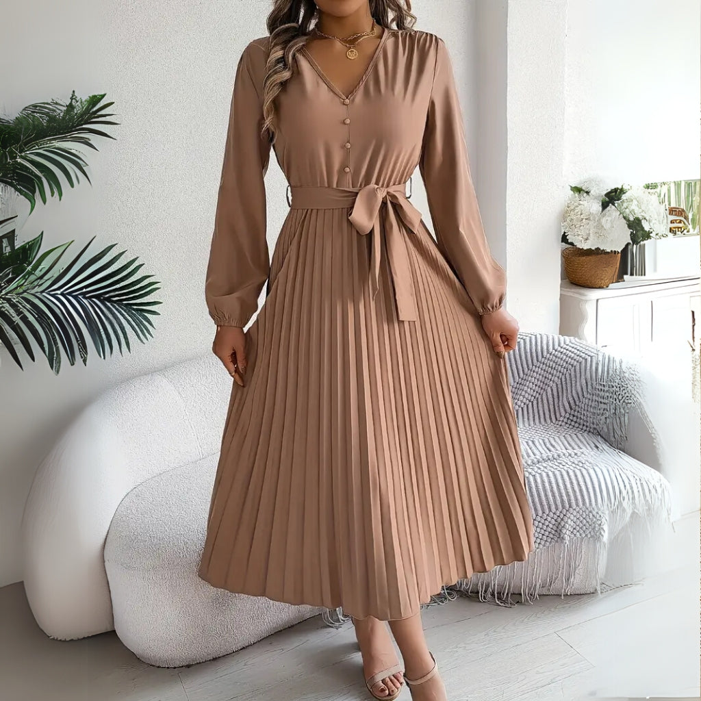 Waist tie detail on elegant dress