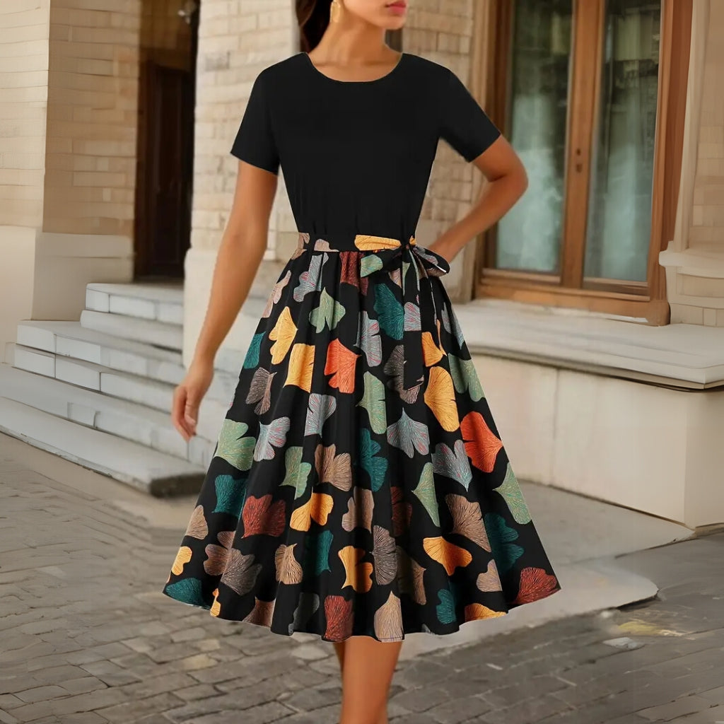 Artistic patterned skirt detail