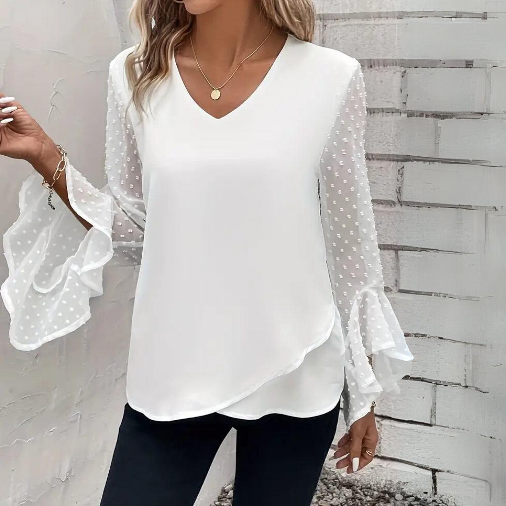 Elegant feminine lace sleeve top