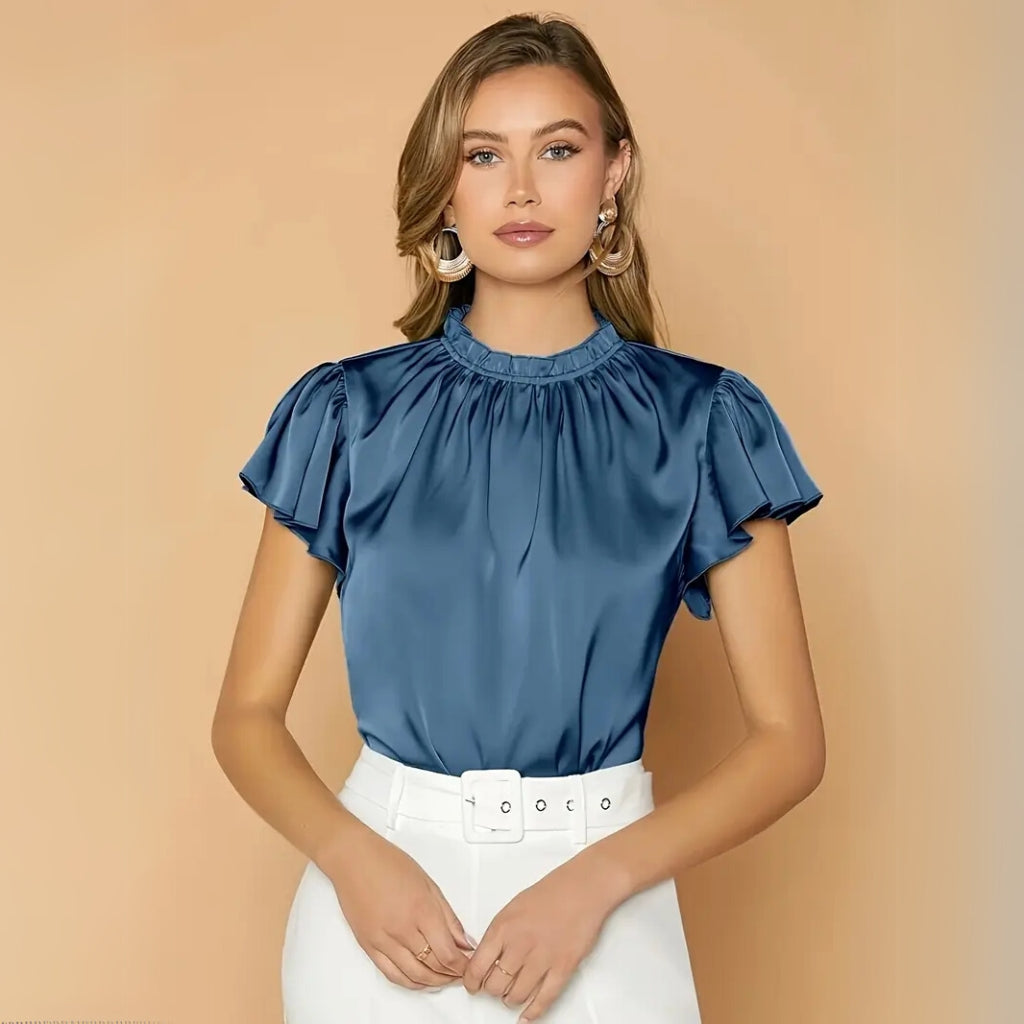 Lightweight high neck blouse top